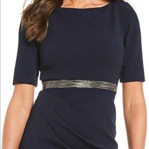 NWT Adrianna Papell Ballet Neck Crepe Gown - Size 2